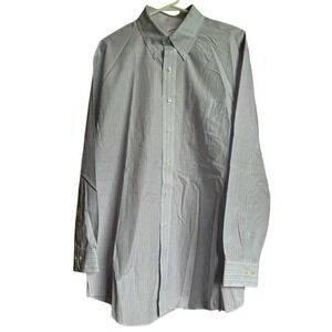 Brooks Brothers 346 Shirt 17-4/5 Mens Blue White Red Striped Button Down Cotton